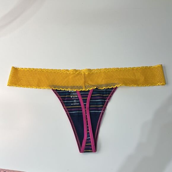 Bombas Lace Trimmed Striped Thong Sz‎ XL NWOT - Picture 2 of 3
